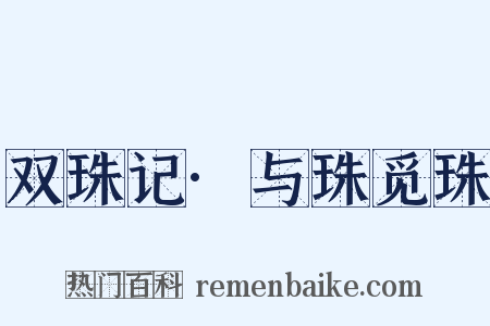 双珠记·与珠觅珠是什么意思的图片